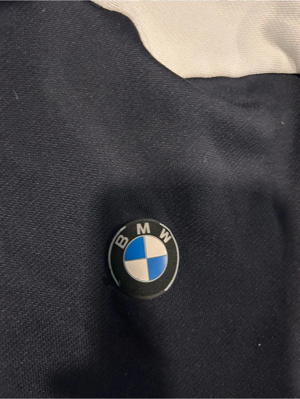 Puma Black Track Jacket with White Shoulder Panels and BMW Patch